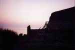 Sunset and roof beams